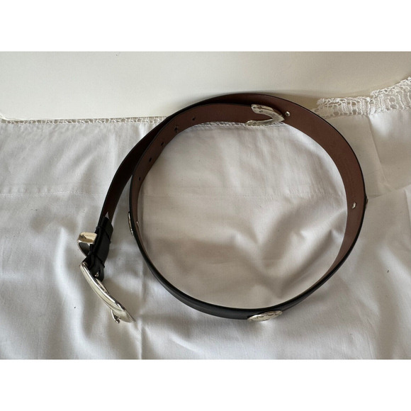 Genuine Leather Womens Black Conch Belt Sz 34 Argentina Leather main image 6